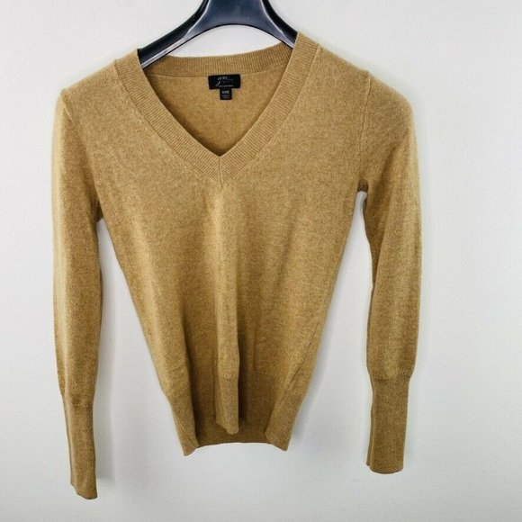 J. Crew Sweaters - J. Crew Women's V-Neck Cashmere Sweater Brown Size XXS